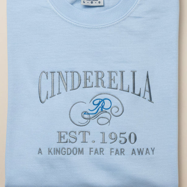 Embroidered Cinderella Disney Princess T-Shirt. Disney's Magical Cinderella "A Kingdom far far away" Tshirt.