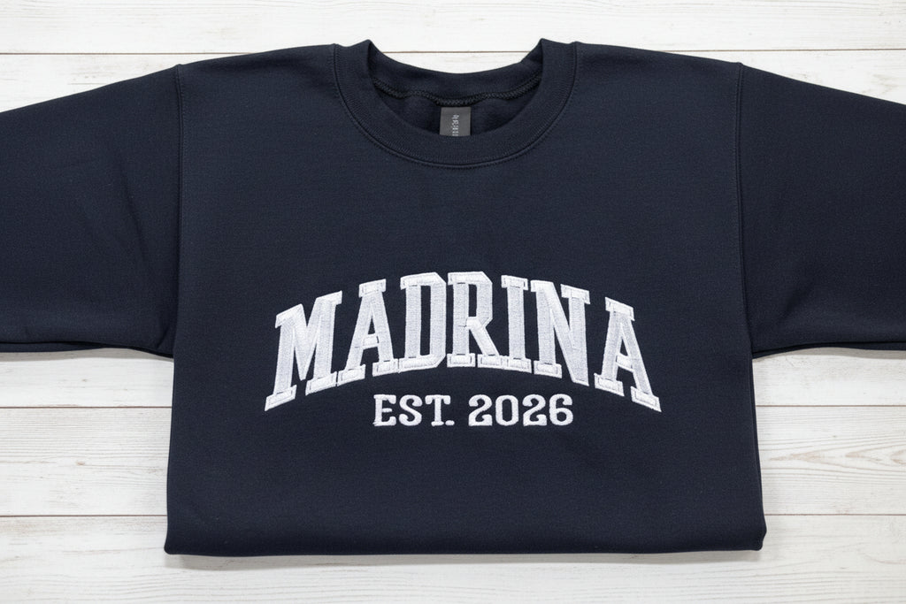 Madrina embroidered soft and cozy sweatshirt. Perfect for your favorite Madrina!