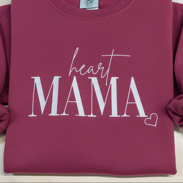Heart MAMA embroidered sweatshirt. For new mama's or for that special someone.