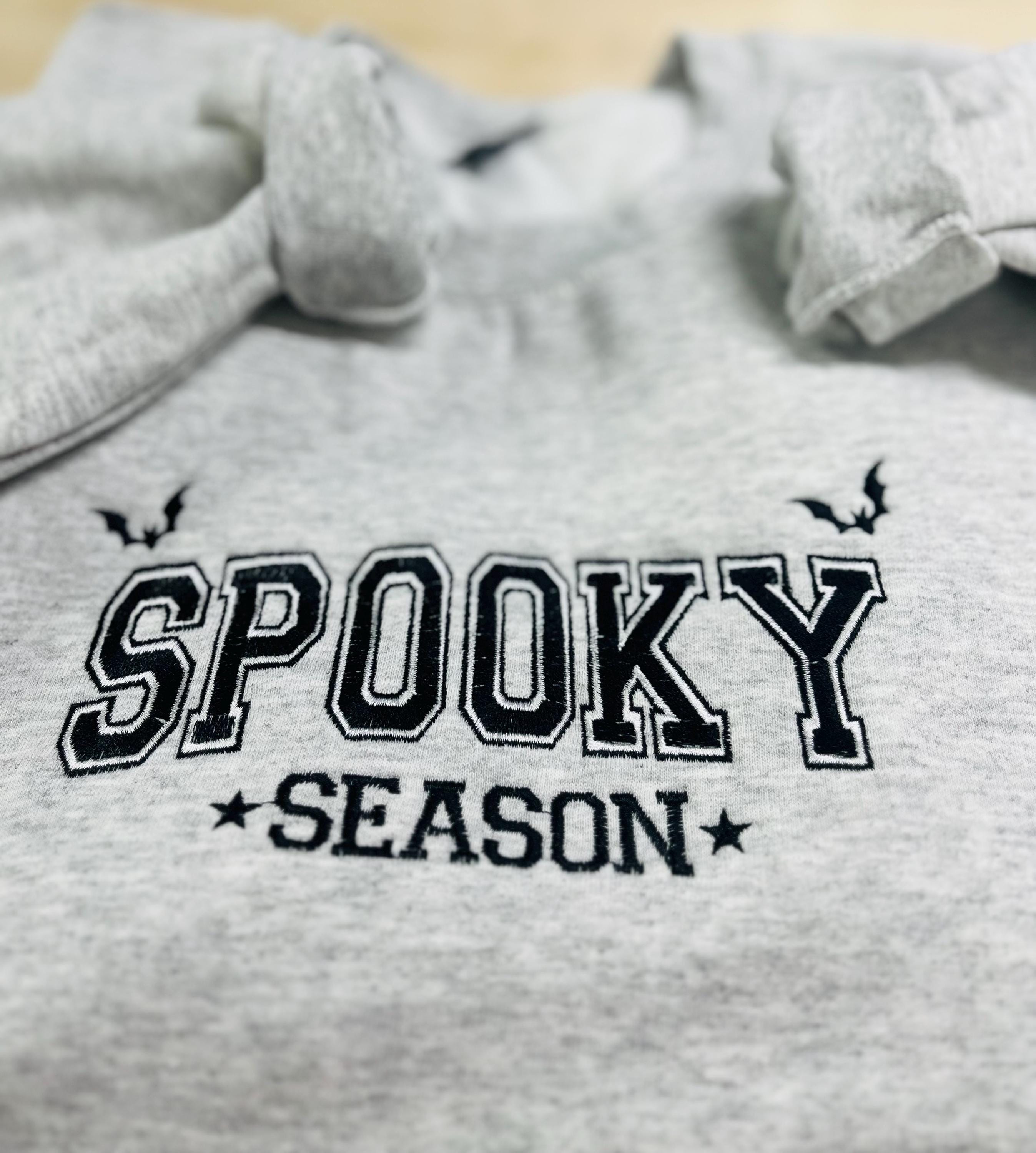 Halloween Spooky Season Embroidered Sweatshirt. this cozy, comfy, and soft sweatshirt is perfect . Keeps you warm this fall season.