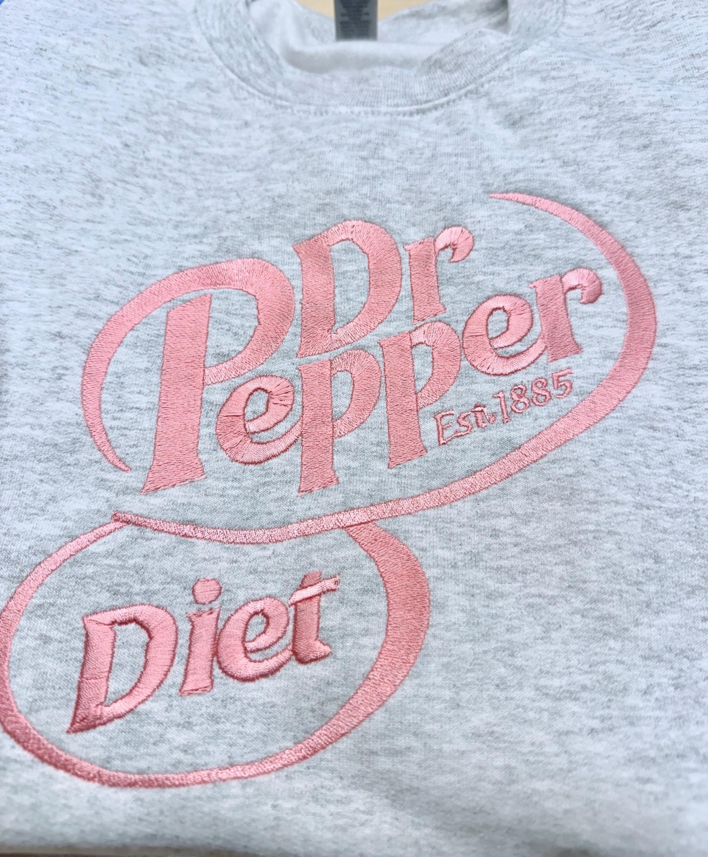 Diet Dr. Pepper embroidered sweatshirt. Cozy and soft made to order