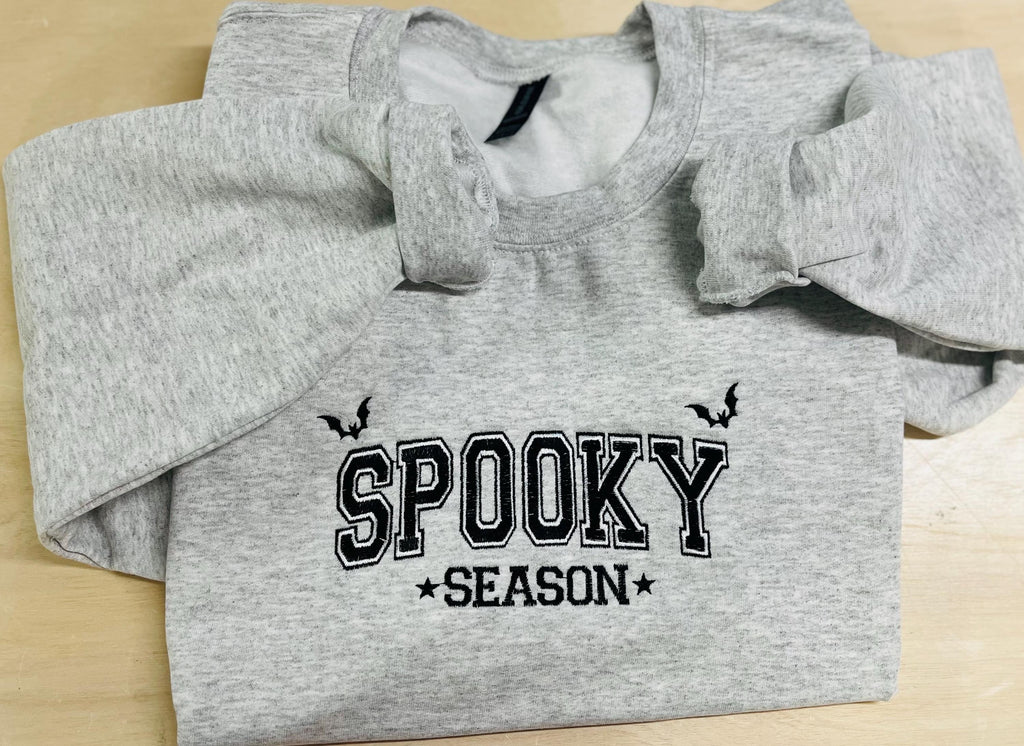 Halloween Spooky Season Embroidered Sweatshirt. this cozy, comfy, and soft sweatshirt is perfect . Keeps you warm this fall season.