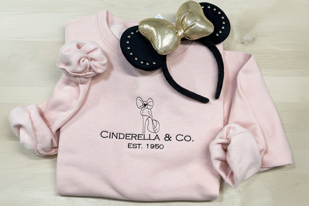 Embroidered Cinderella & Co Sweatshirt. Disney Princess Apparel. Unique Cinderella Co Design. Disney vacation. Ships free