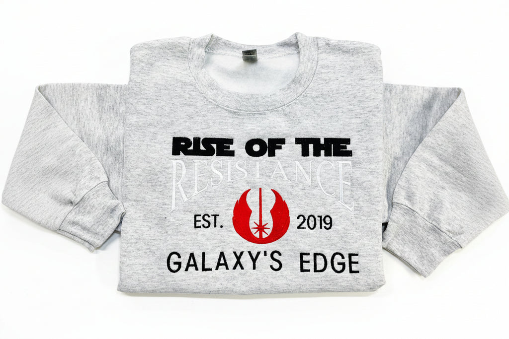Rise of the Resistance Embroidered Sweatshirt- Est. 2019 Galaxy's Edge- Star Wars inspired Cozy Apparel