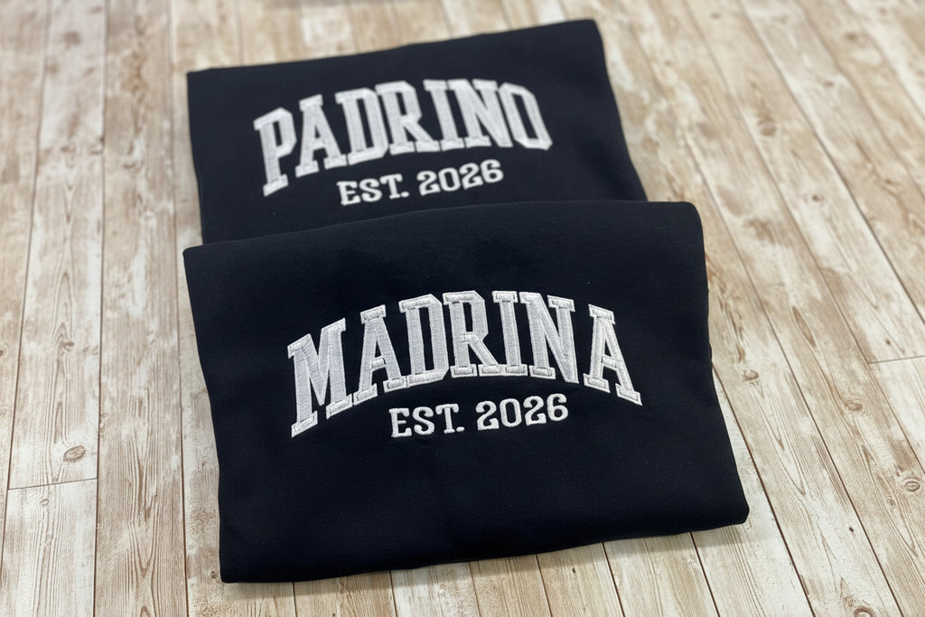 Madrina embroidered soft and cozy sweatshirt. Perfect for your favorite Madrina!