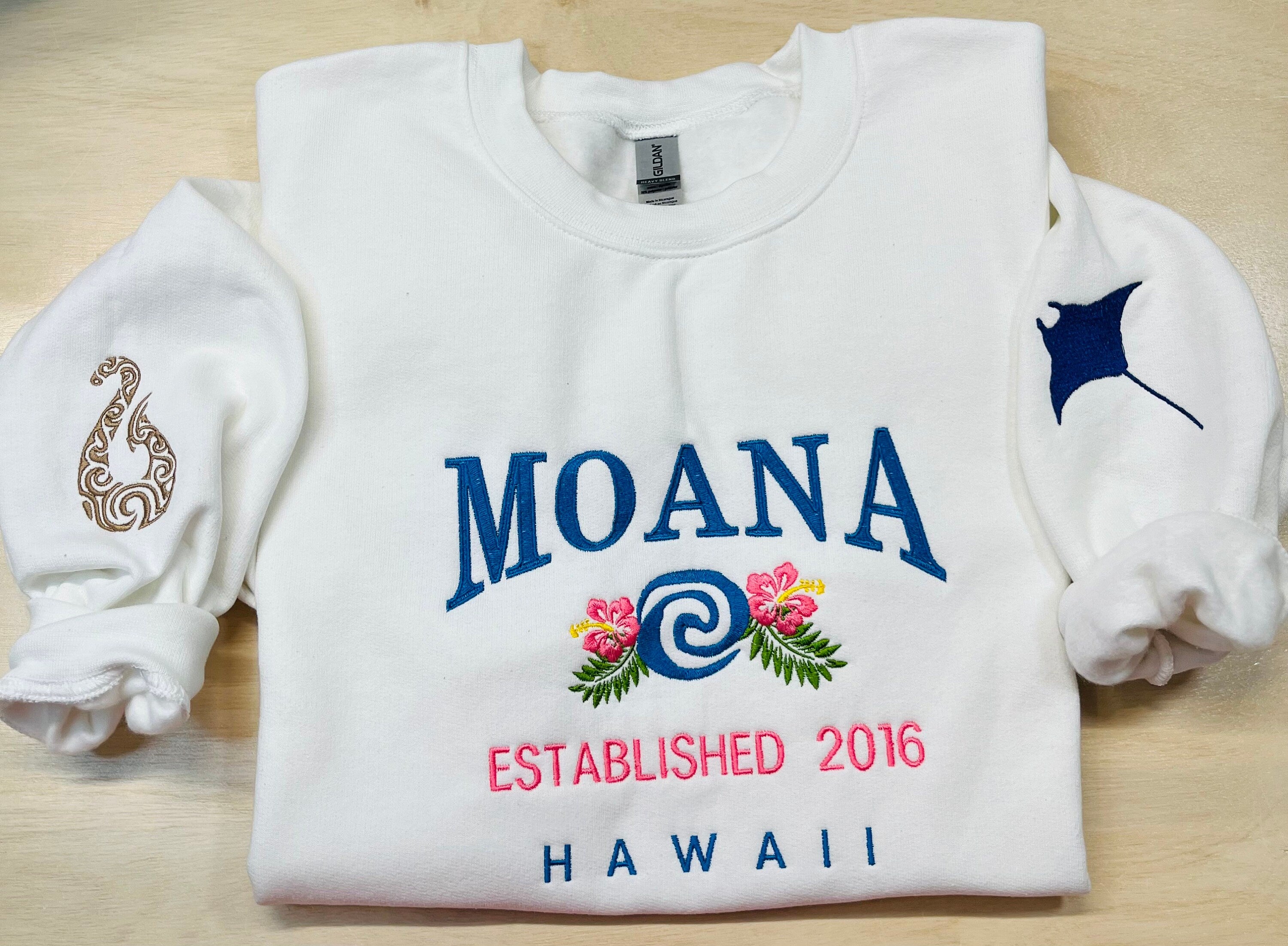 Moana Embroidered Sweatshirt. Comes with Embellishments on the sleeve.
