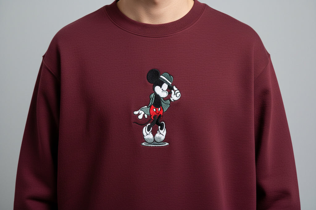 Classic Mickey Mouse. Pocket design of Mickey and his dance pose.