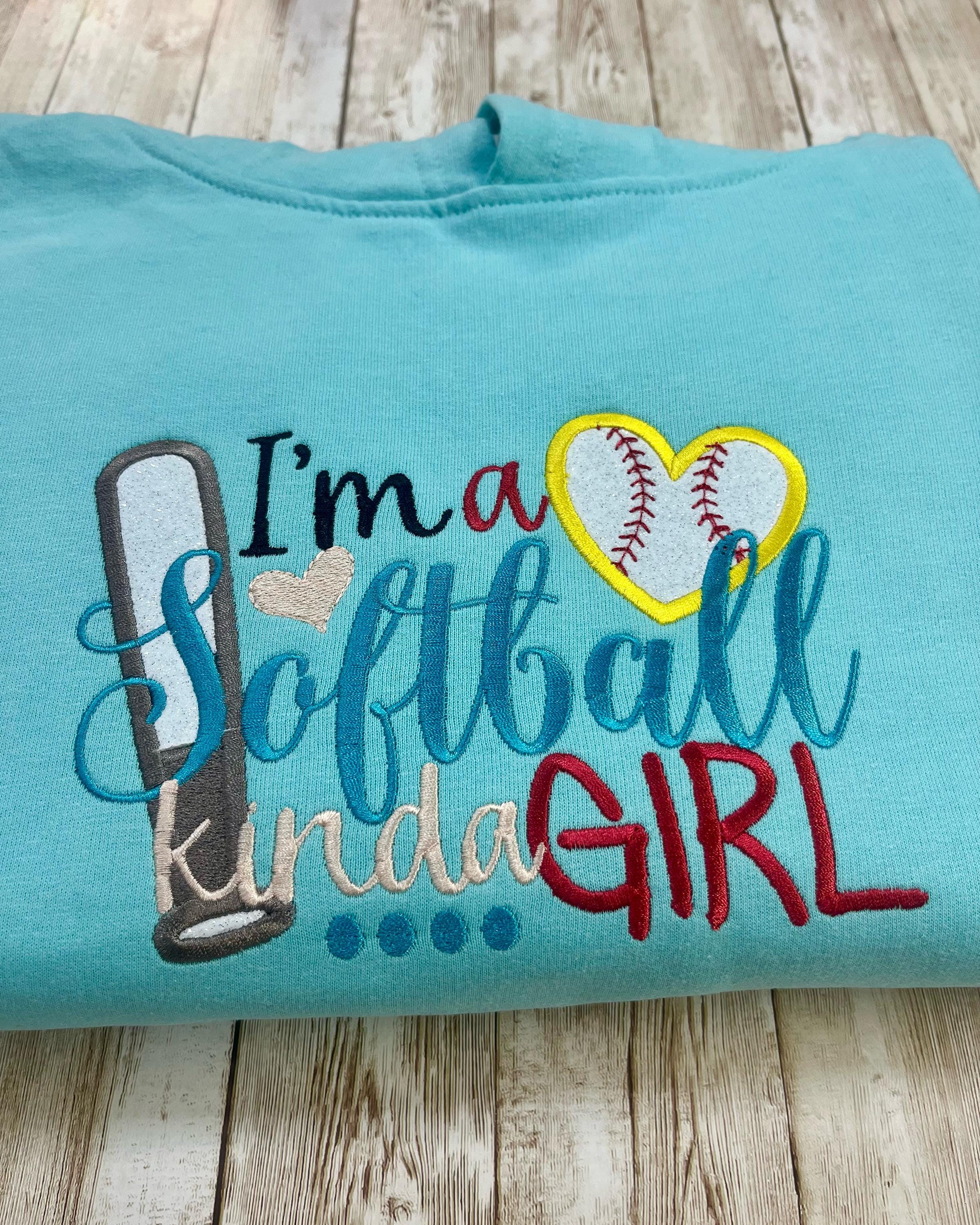 Softball Kinda Girl Embroidered Sweatshirt