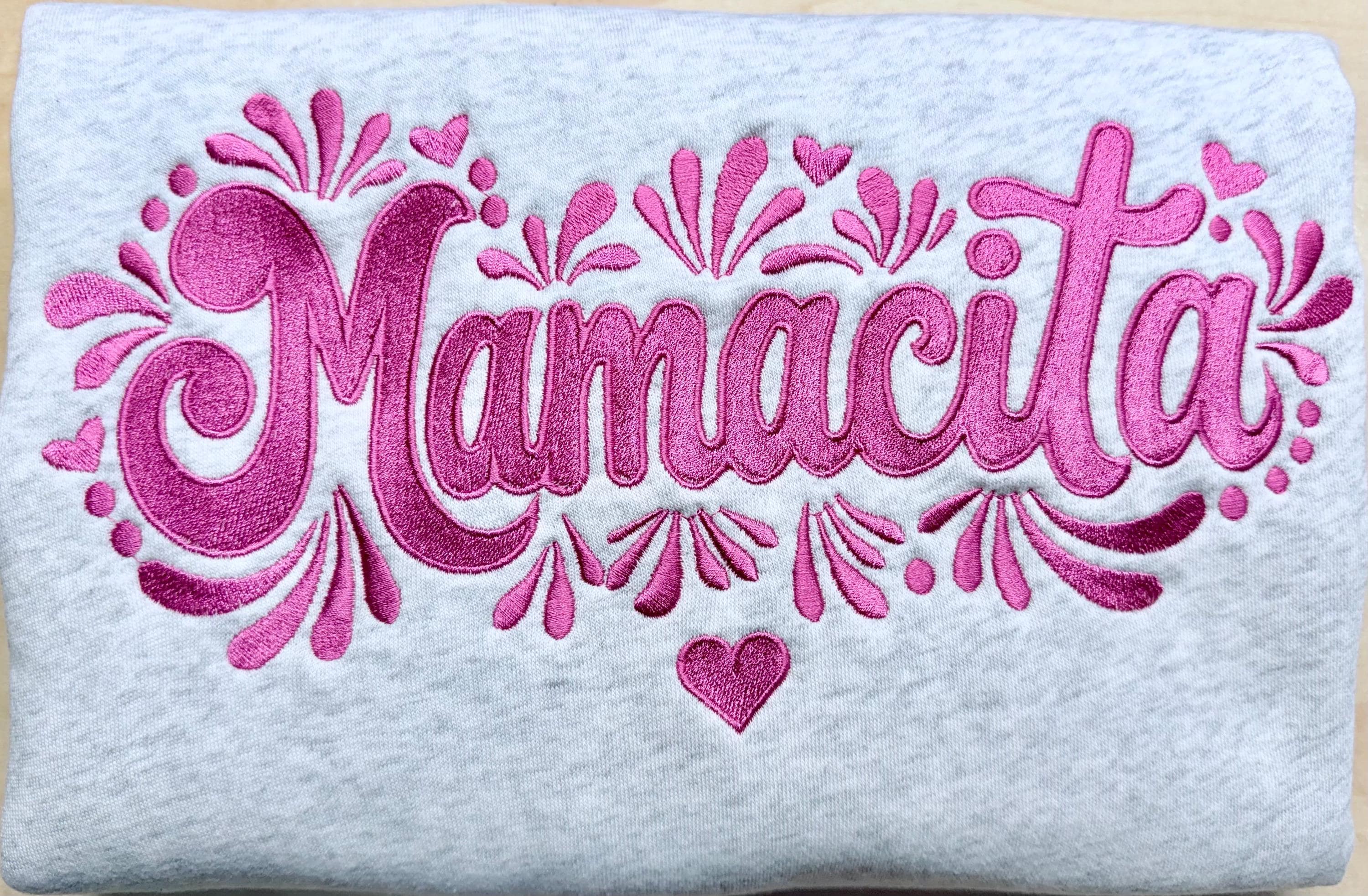 Mamacita embroidered sweatshirt. Perfect for your favorite mamacita. Treat yourself or great for a unique gift