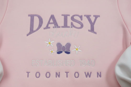 Daisy Duck embroidered sweatshirt. Handmade Daisy Duck sweatshirt. Custom  apparel. Women Disney sweatshirt.