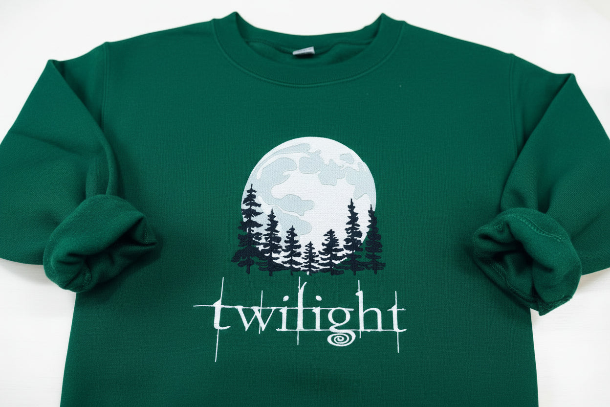 TWILIGHT! Twilight Moon Embroidered Sweatshirt