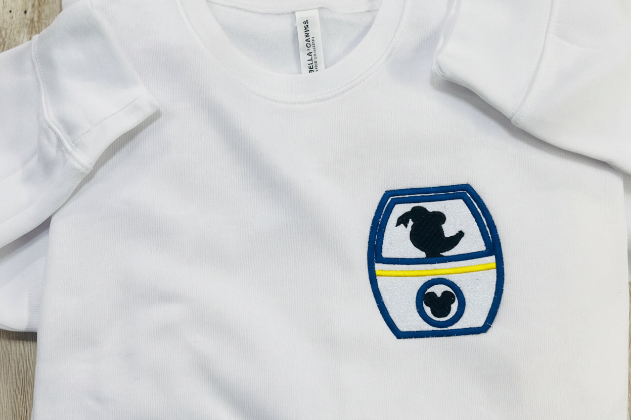 Classic Donald Duck Sparkly Gondola embroidered Sweatshirt