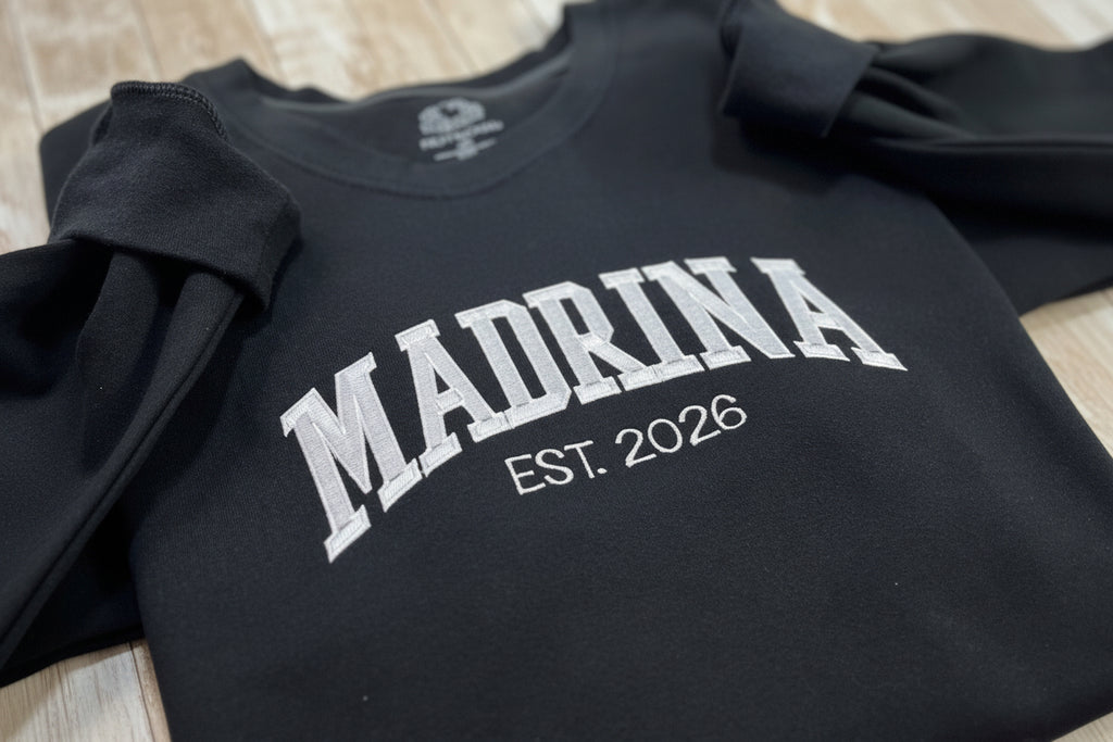 Madrina embroidered soft and cozy sweatshirt. Perfect for your favorite Madrina!
