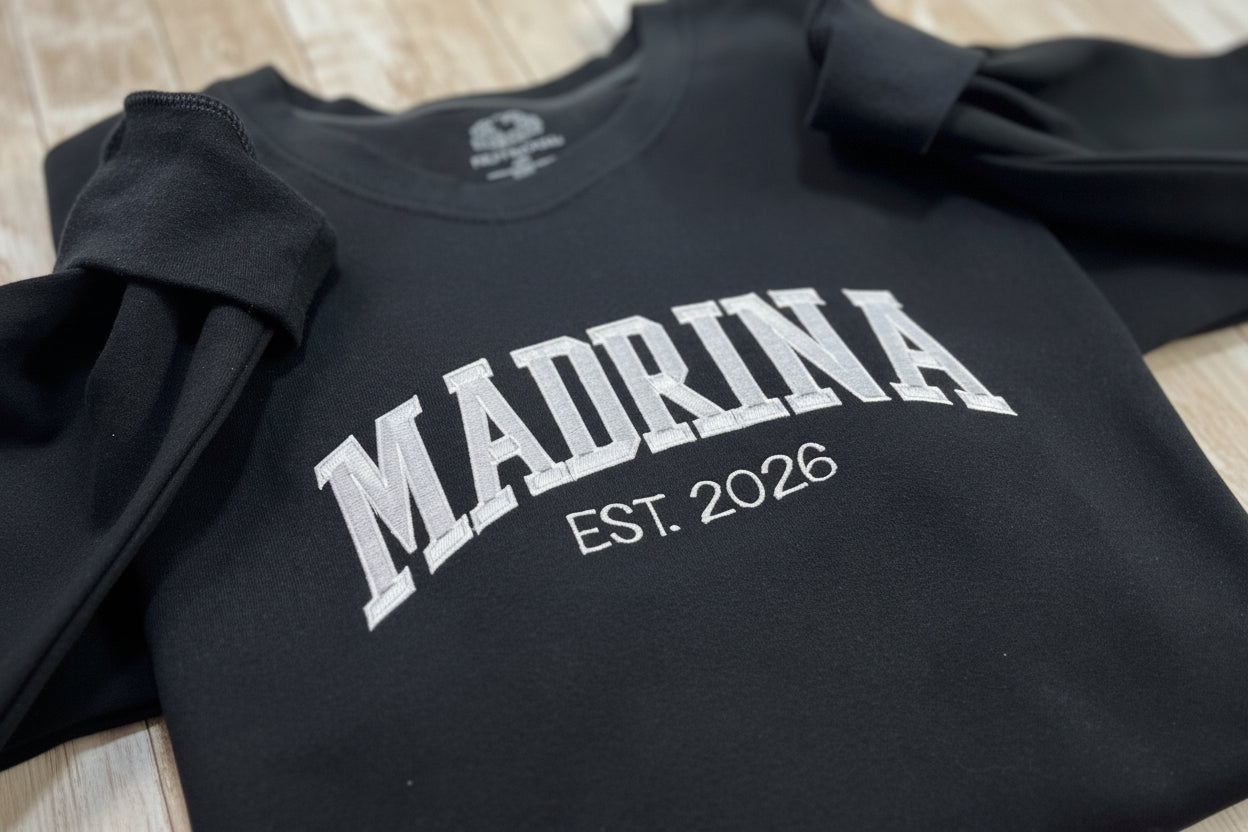 Madrina embroidered soft and cozy sweatshirt. Perfect for your favorite Madrina!