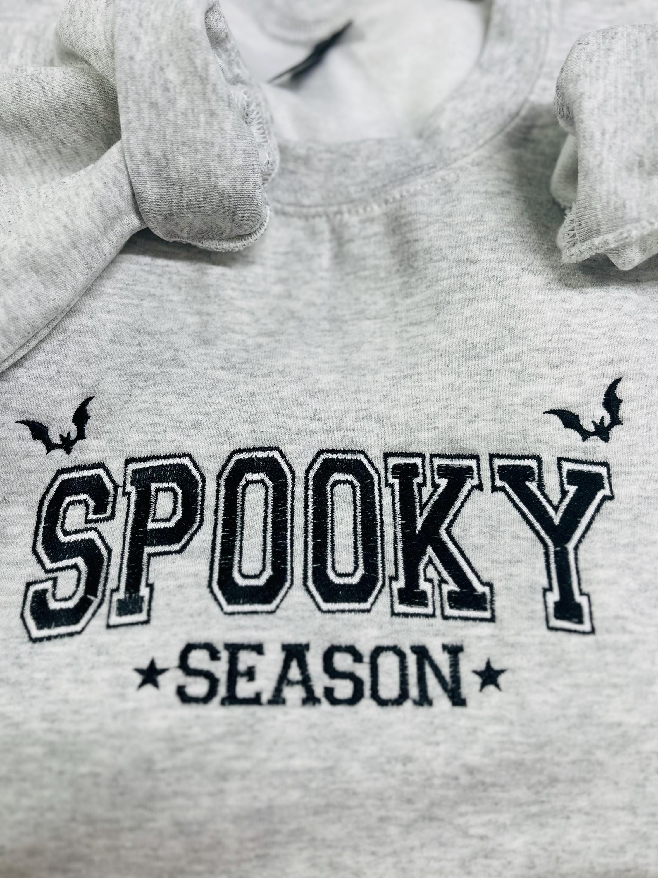 Halloween Spooky Season Embroidered Sweatshirt. this cozy, comfy, and soft sweatshirt is perfect . Keeps you warm this fall season.