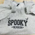 Halloween Spooky Season Embroidered Sweatshirt. this cozy, comfy, and soft sweatshirt is perfect . Keeps you warm this fall season.