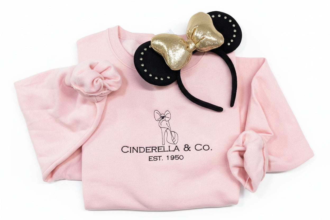 Embroidered Cinderella & Co Sweatshirt. Disney Princess Apparel. Unique Cinderella Co Design. Disney vacation. Ships free