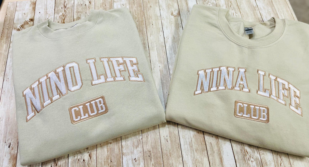 Nino! Nino Life Club embroidered soft and cozy sweatshirt. Perfect for your favorite Nino