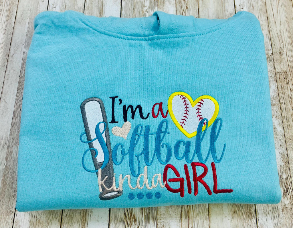 Softball Kinda Girl Embroidered Sweatshirt