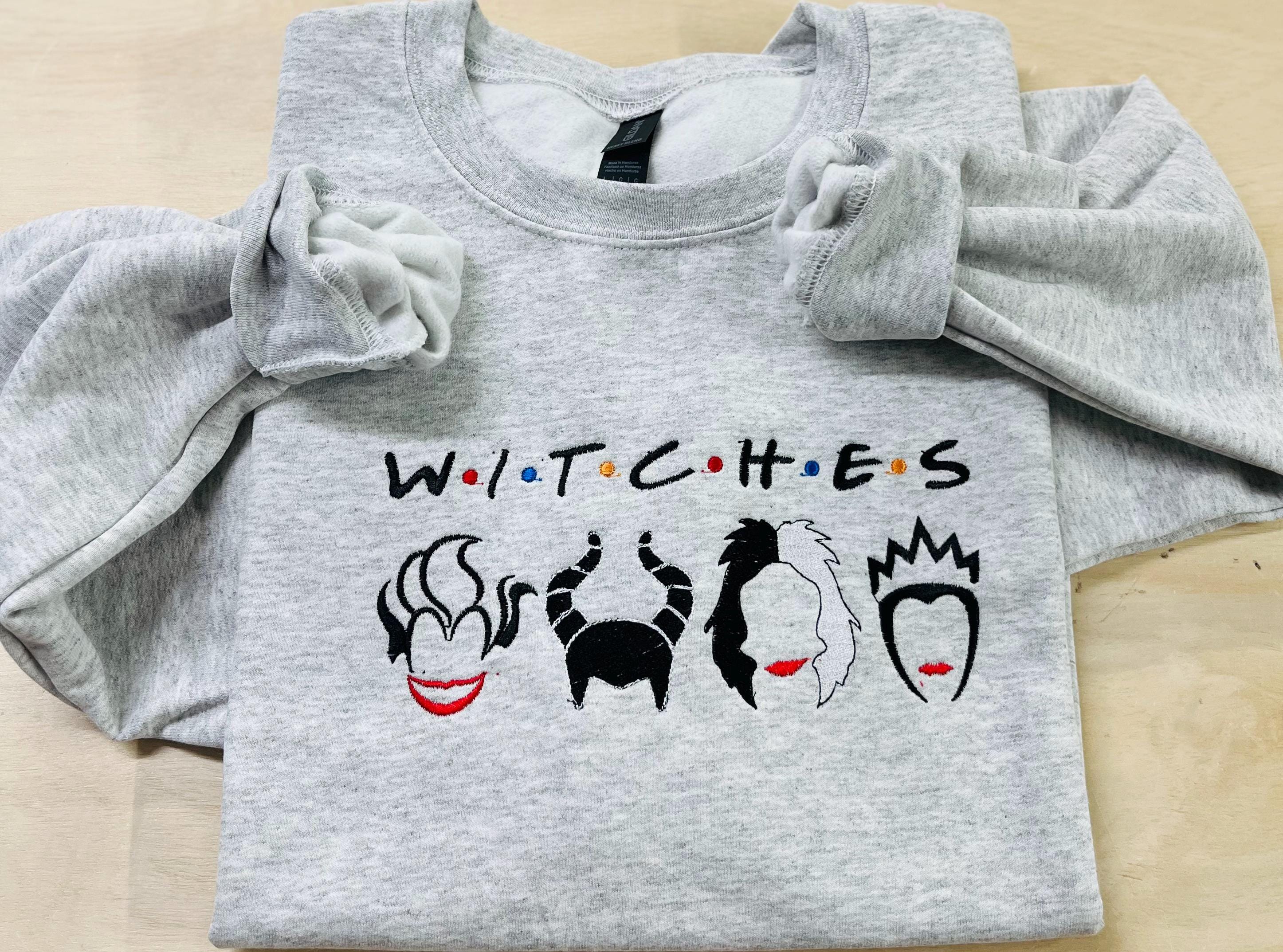 WITCHES Halloween Villain featuring Cruella De Vil, Maleficent, Evil Queen, Ursula. Soft and cozy embroidered Sweatshirt