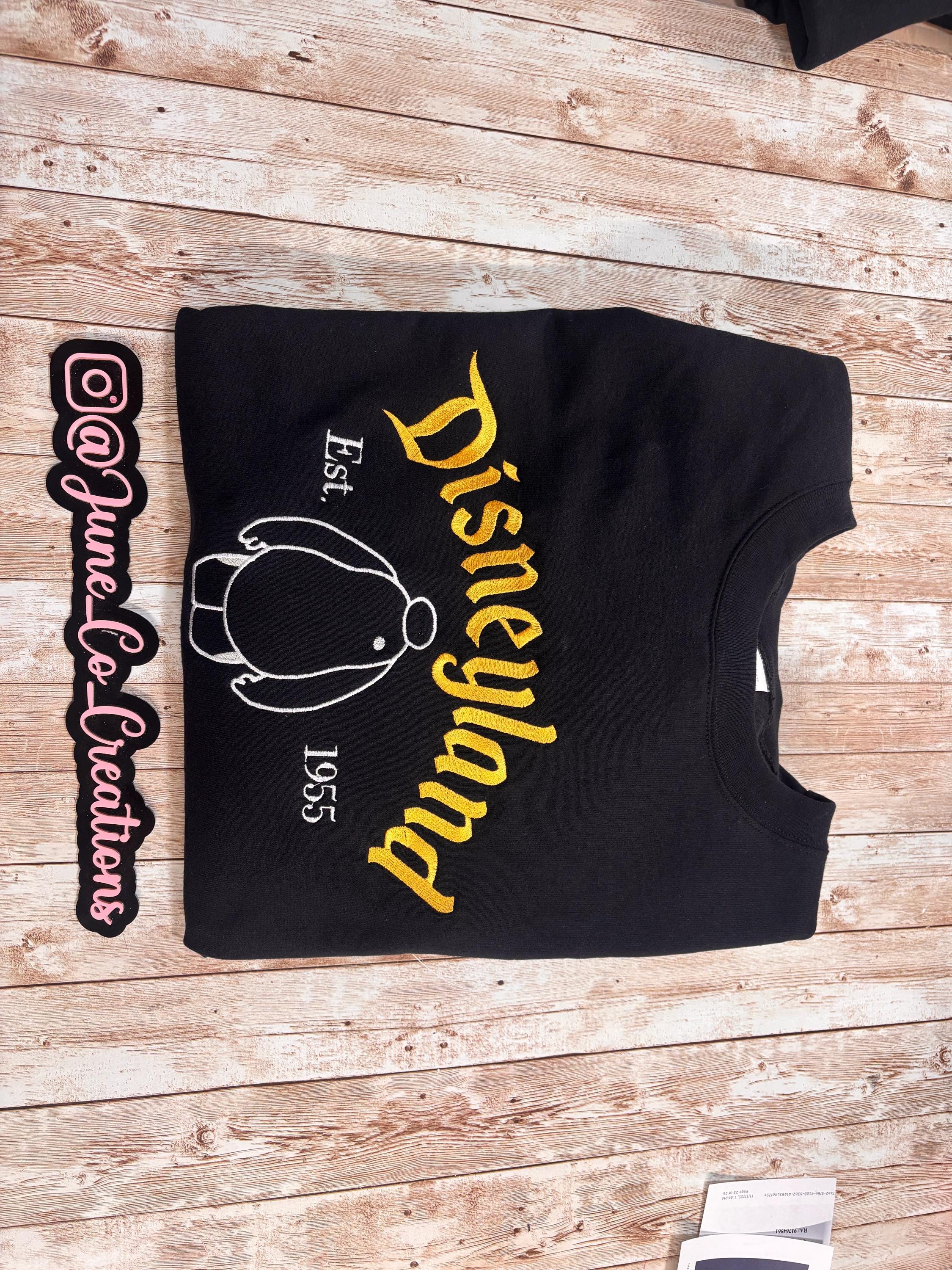 Disneyland Character. Cozy embroidered Sweatshirt.  Featuring Disney classic icons. All the things you love Disney.