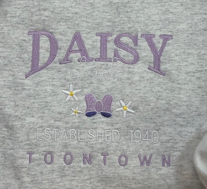 Handmade Daisy Duck Embroidered Sweatshirt, Disney Apparel