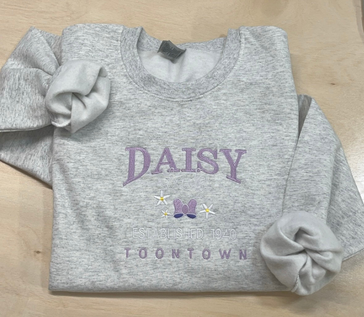 Handmade Daisy Duck Embroidered Sweatshirt, Disney Apparel