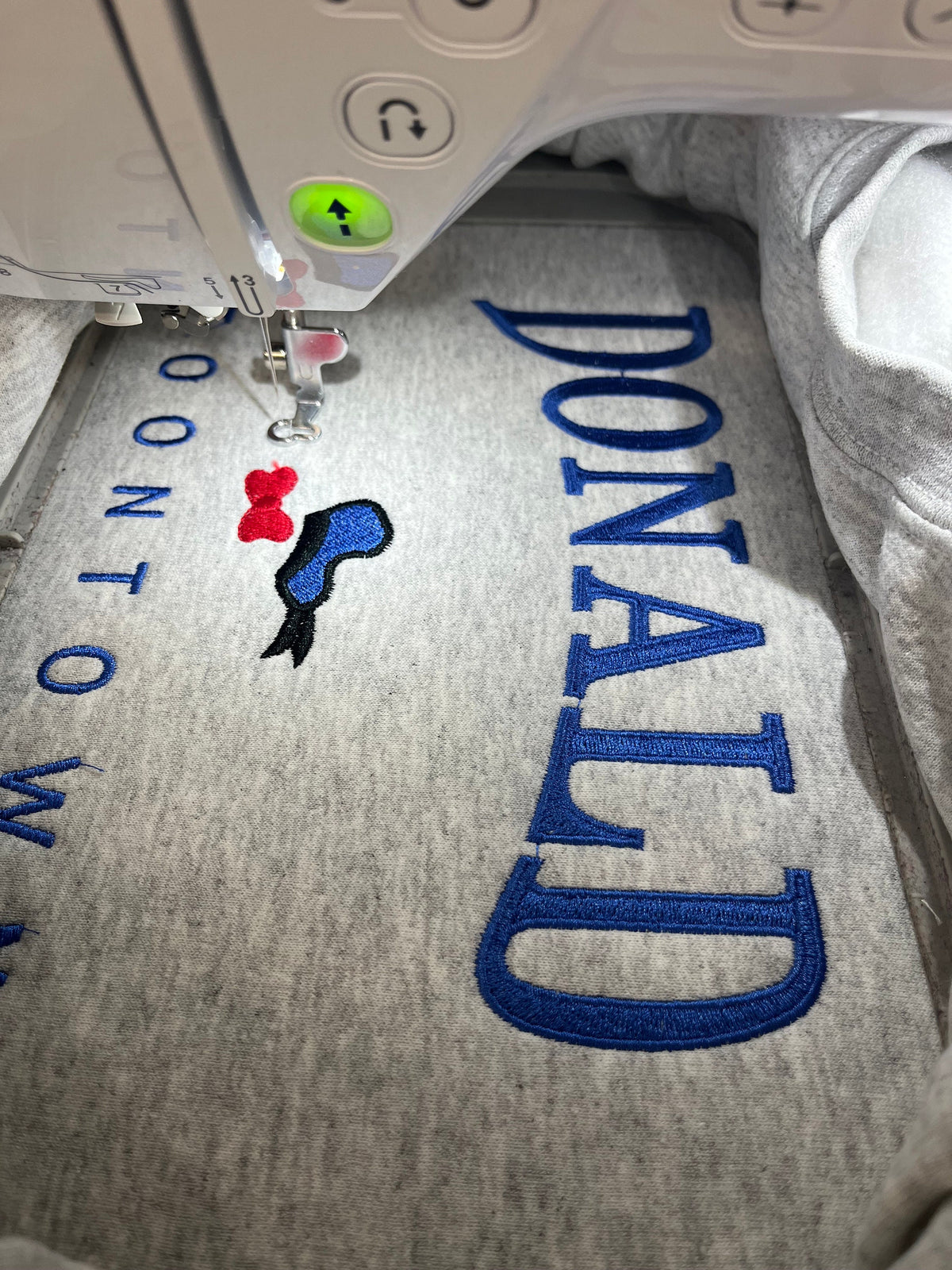 Donald Duck Embroidered Sweatshirt. Soft and Cozy stitched with vibrant colors. Famous Duck.