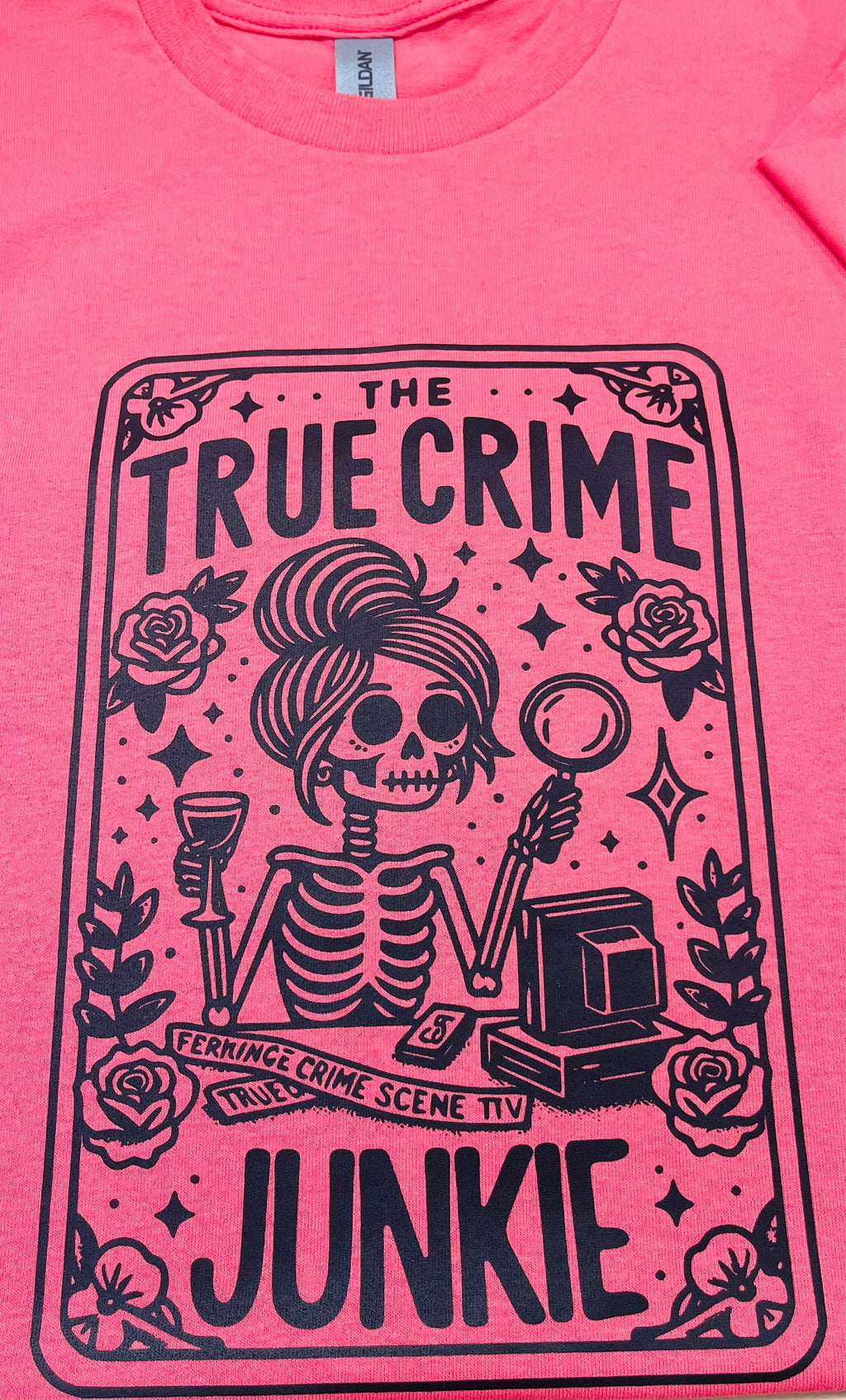True Crime Junkie Tarot Card T-Shirt