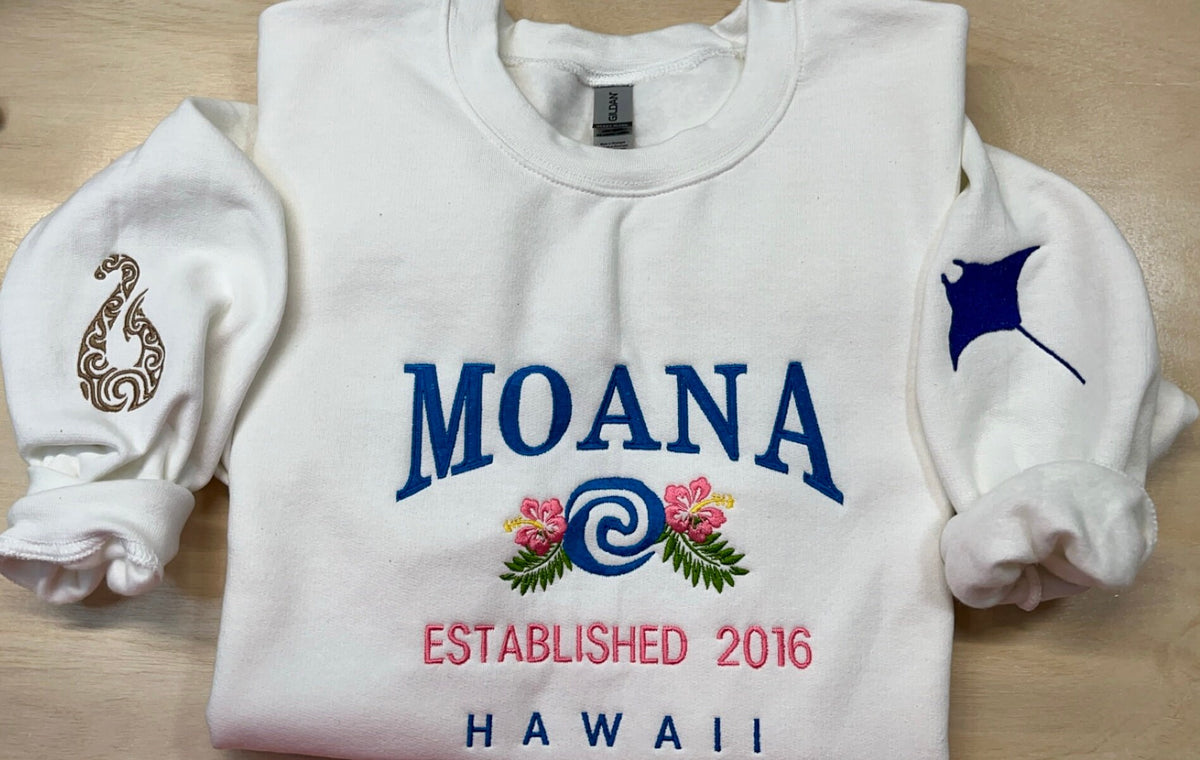 Moana Embroidered Sweatshirt. Comes with Embellishments on the sleeve.