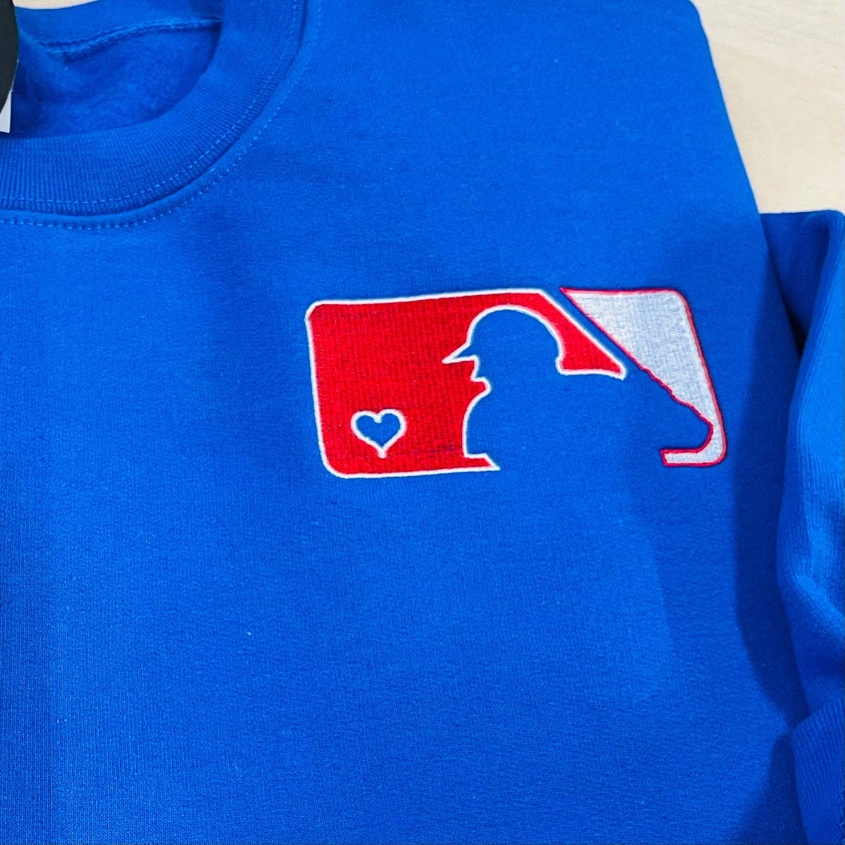 Embroidered Baseball Heart Logo Sweatshirt