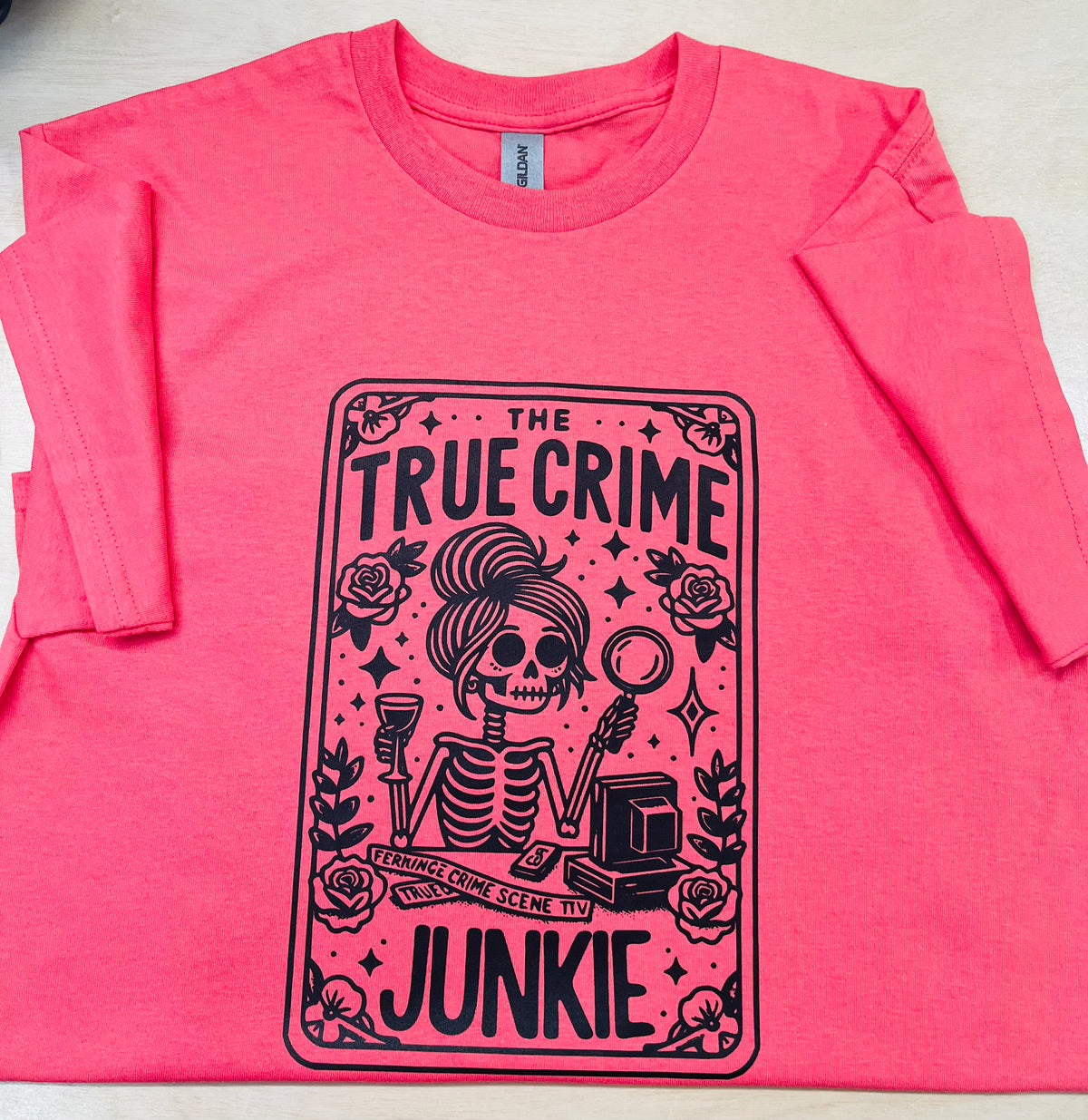 True Crime Junkie Tarot Card T-Shirt