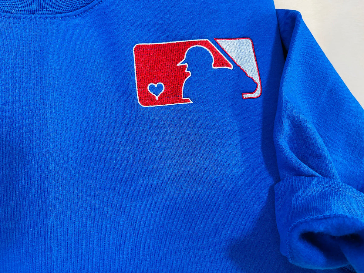 Embroidered Baseball Heart Logo Sweatshirt
