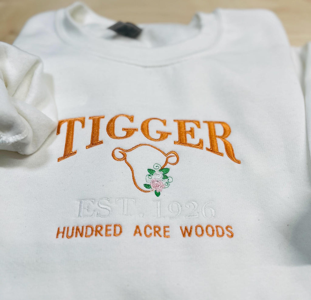 Tigger Soft & Cozy Embroidered Sweatshirt. Beautifully designed featuring Hundred Acre Woods.