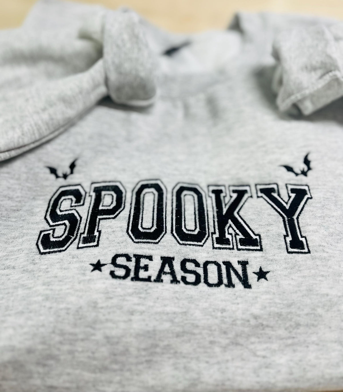 Embroidered Halloween Spooky Season Sweatshirt, Soft Fleece