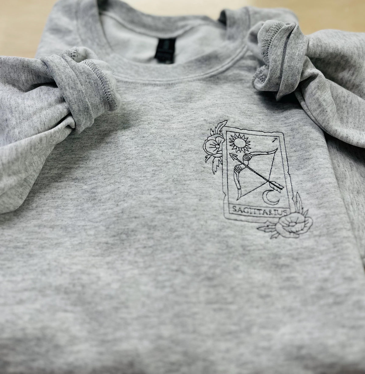 Tarot Card Zodiac Sign Embroidered Sweatshirt. Keeps you warm and cozy this fall season.
