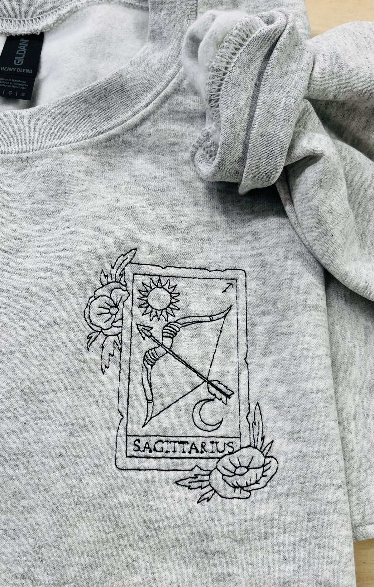 Tarot Card Zodiac Sign Embroidered Sweatshirt. Keeps you warm and cozy this fall season.