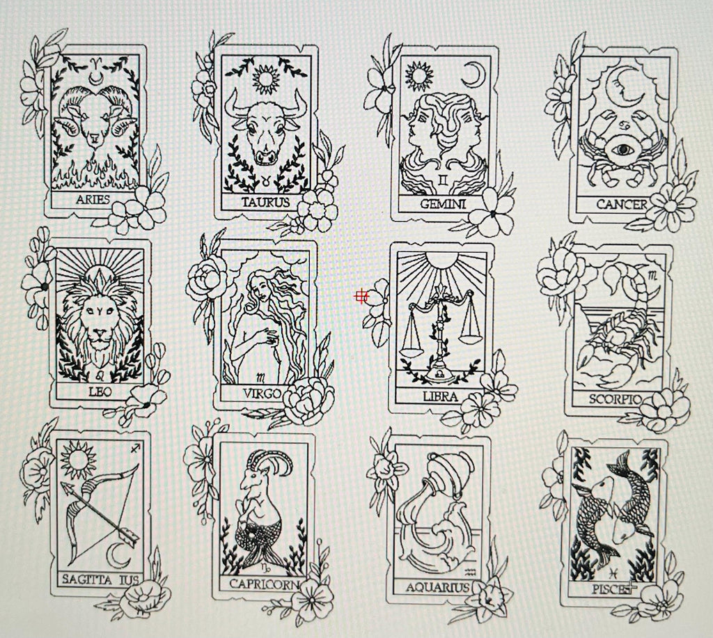Tarot Card Zodiac Sign Embroidered Sweatshirt. Keeps you warm and cozy this fall season.