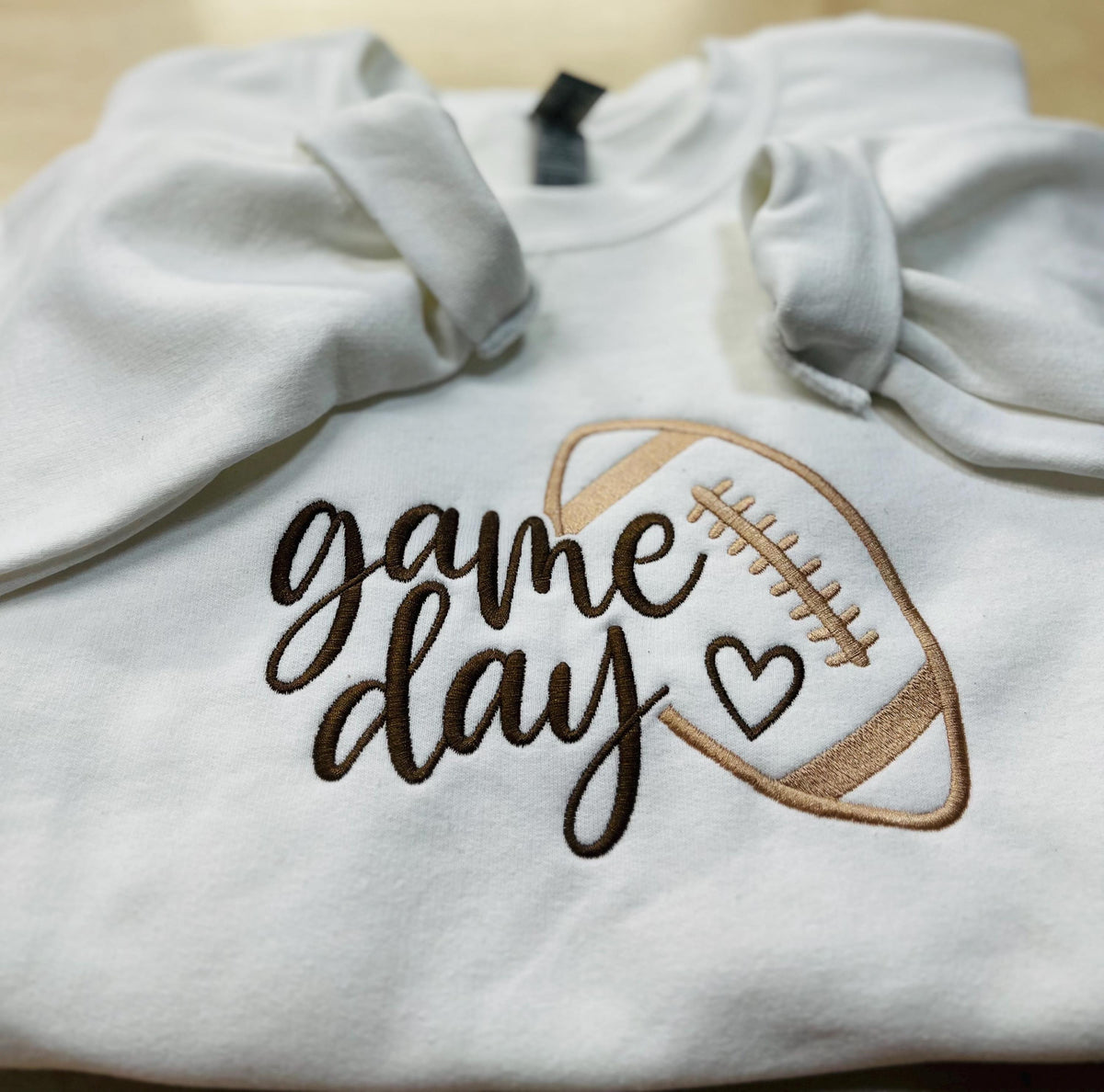 Embroidered Football Sweatshirt, "Game Day" Cozy Fall Apparel