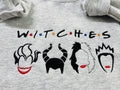Halloween Villains Sweatshirt, Embroidered Witches Crewneck