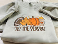 Embroidered Fall Sweatshirt, Football, Pumpkin Latte, Autumn Vibes