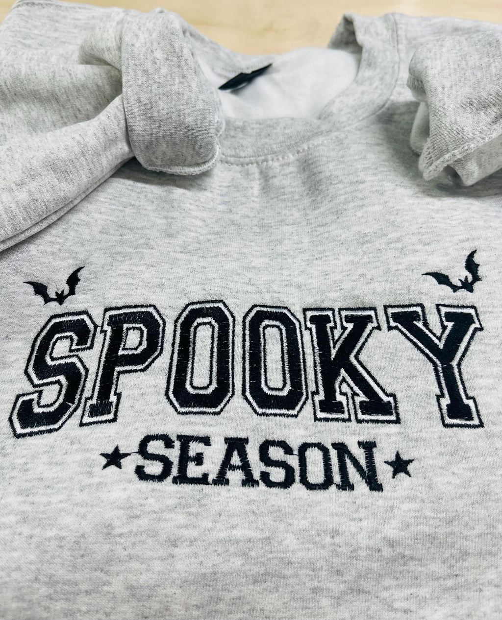 Embroidered Halloween Spooky Season Sweatshirt, Soft Fleece