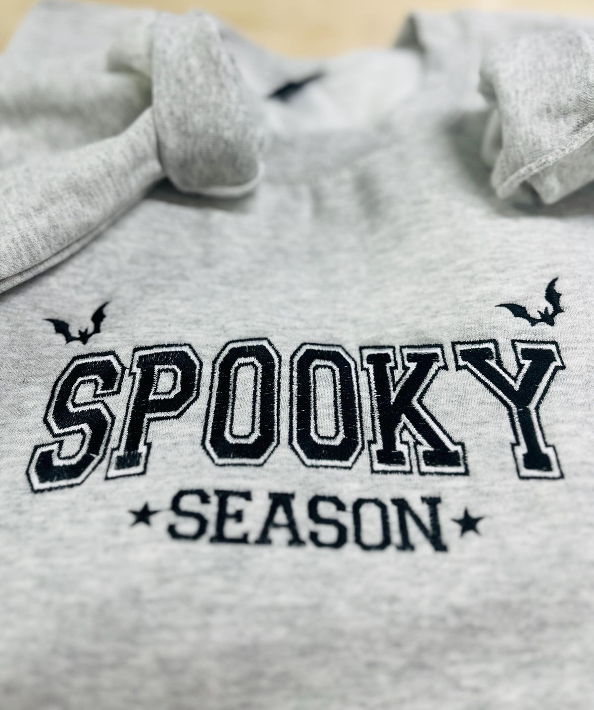 Embroidered Halloween Spooky Season Sweatshirt, Soft Fleece