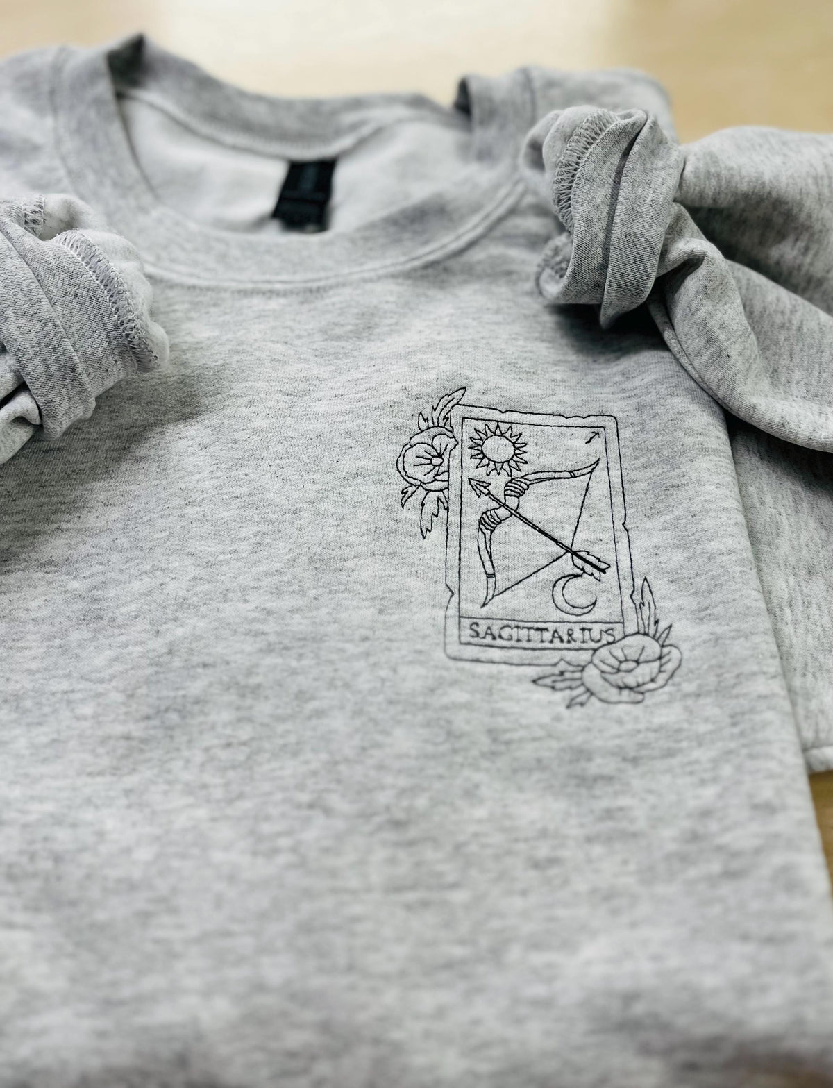 Tarot Card Zodiac Sign Embroidered Sweatshirt. Keeps you warm and cozy this fall season.