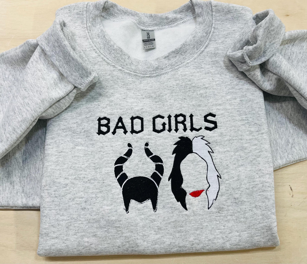 Disney Villains Embroidered Sweatshirt, Cruella, Maleficent, Bad Girls