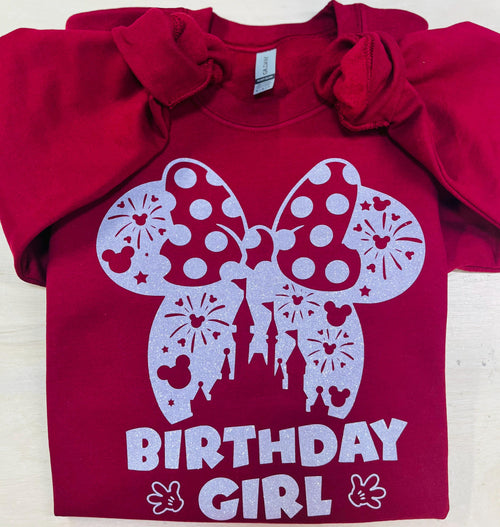 Birthday Girl Minnie Disney T-Shirt, Sweatshirt or Hoodie