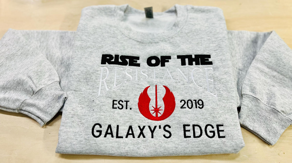 Rise of the Resistance Embroidered Sweatshirt- Est. 2019 Galaxy's Edge- Star Wars inspired Cozy Apparel