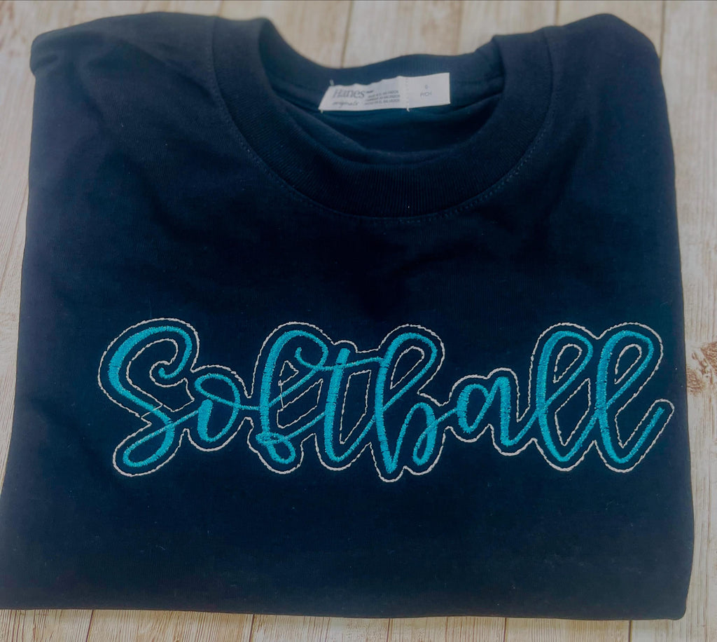 Softball Embroidered T-Shirt