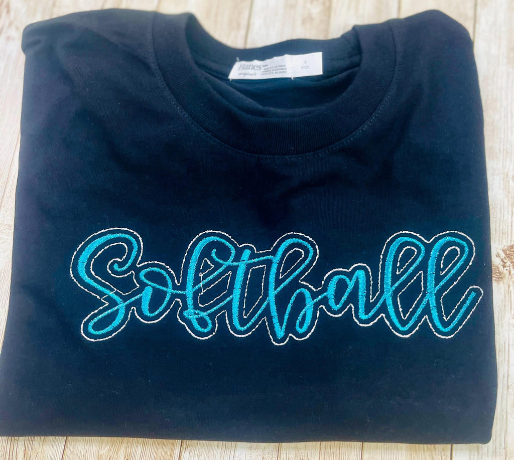 Softball Embroidered T-Shirt