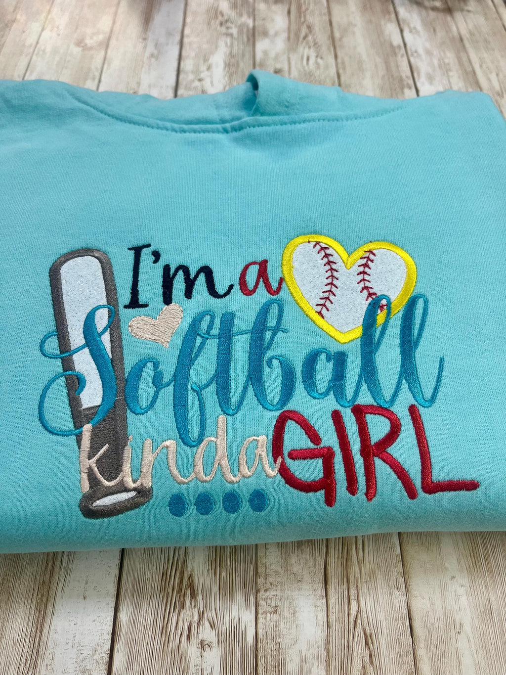 Softball Kinda Girl Embroidered Sweatshirt